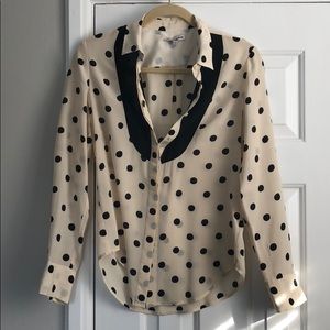 Madewell Broadway & Broome Silk Polka Dot Blouse